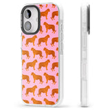 iPhone 16 Pro Max Tigers on Pink Pattern Black Impact Phone Case