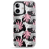 iPhone 16 Pro Max White Tigers on Black Pattern Black Impact Phone Case