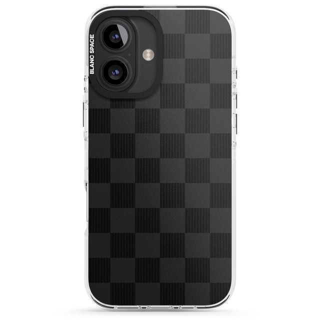 iPhone 16 Pro Max BLACK CHECKERED Black Impact Phone Case + Magsafe