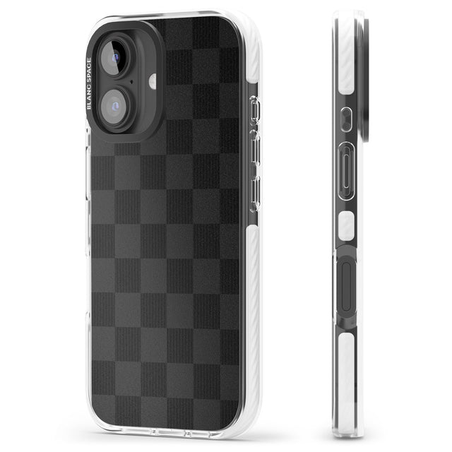 iPhone 16 Pro Max BLACK CHECKERED Black Impact Phone Case + Magsafe