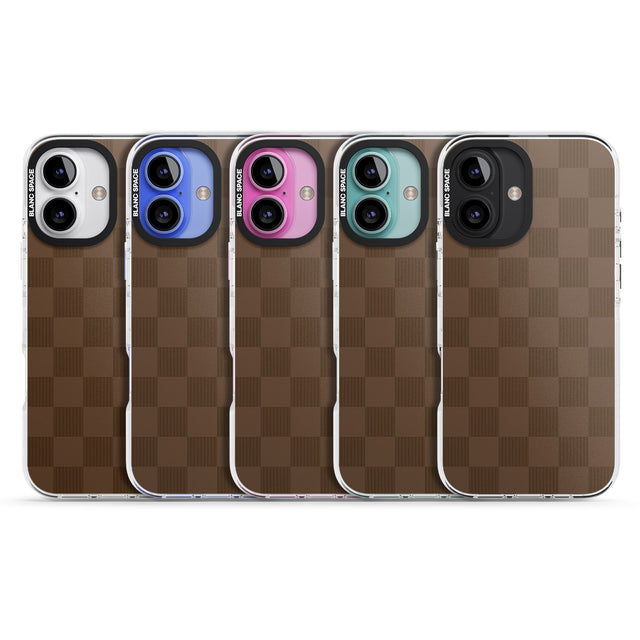 iPhone 16 Pro Max CHOCOLATE CHECKERED Black Impact Phone Case + Magsafe