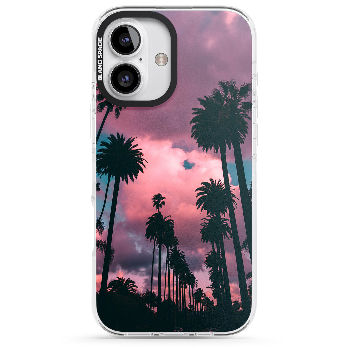 iPhone 16 Pro Max Palm Tree Sunset Photograph Black Impact Phone Case