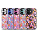 iPhone 16 Pro Max Peace, Love and Flowers Pattern Black Impact Phone Case