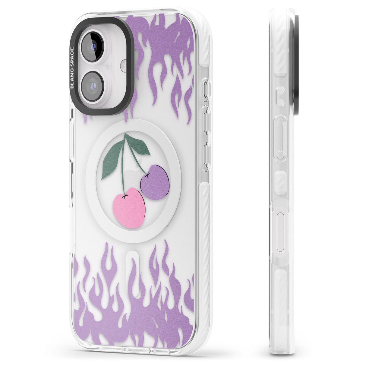 iPhone 16 Pro Max Cherries n' Flames Black Impact Phone Case