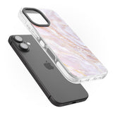 iPhone 16 Pro Max Soft Pink & Yellow Onyx Marble Black Impact Phone Case