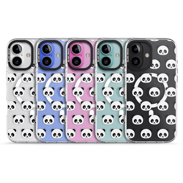 iPhone 16 Pro Max Panda Face Pattern Black Impact Phone Case