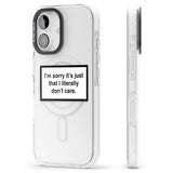 iPhone 16 Pro Max I Literally Don't Care Black Impact Phone Case