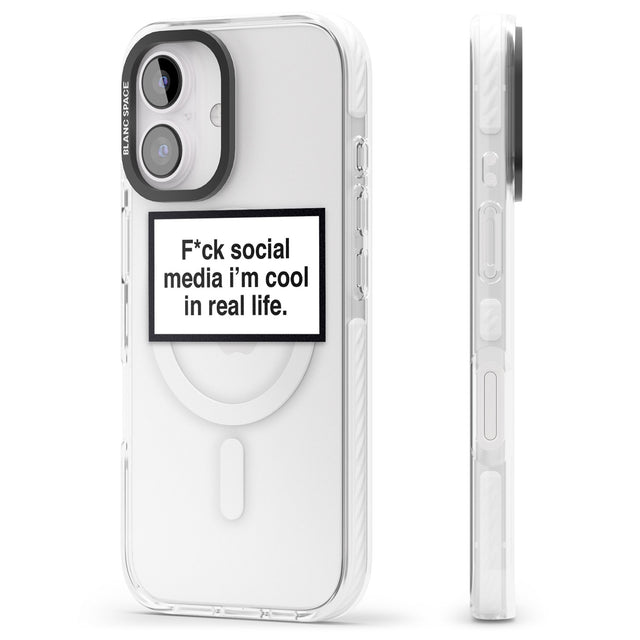 iPhone 16 Pro Max F*ck Social Media Black Impact Phone Case