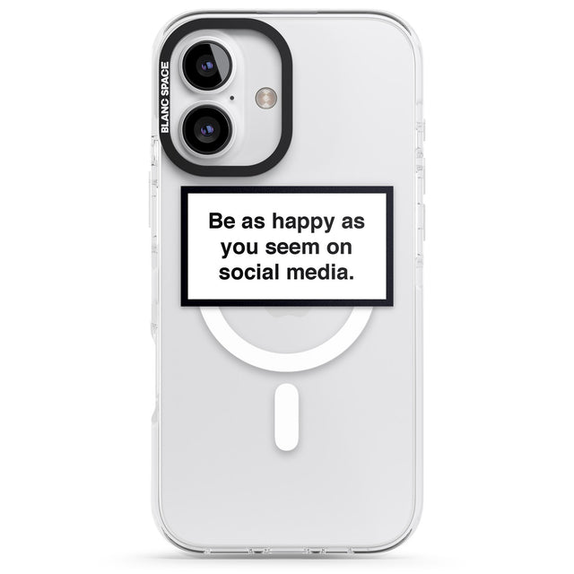 iPhone 16 Pro Max Happy on Social Media Black Impact Phone Case