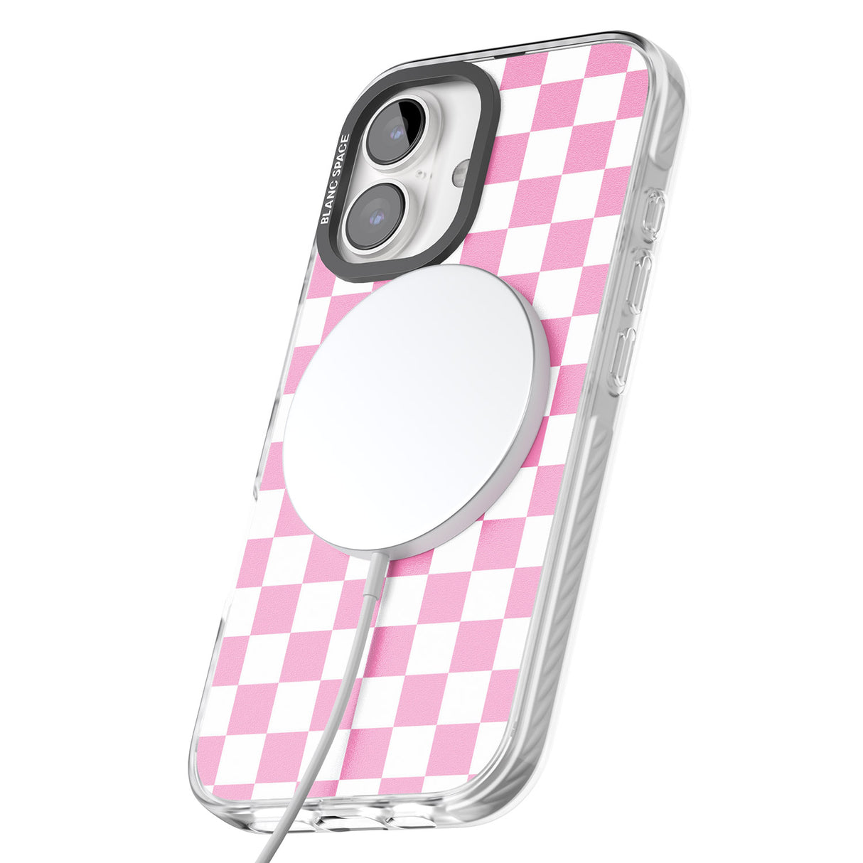 iPhone 16 Pro Max Pink Checkered Black Impact Phone Case