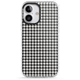 iPhone 16 Pro Max Chic Houndstooth Check Black Impact Phone Case