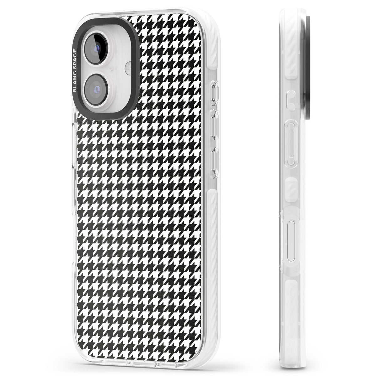 iPhone 16 Pro Max Chic Houndstooth Check Black Impact Phone Case