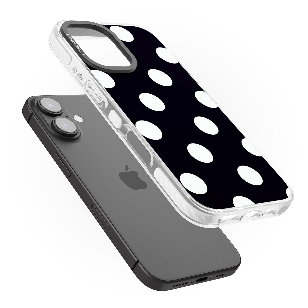 iPhone 16 Pro Max Chic Black Polka Dot Black Impact Phone Case