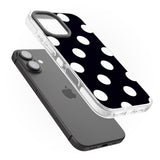 iPhone 16 Pro Max Chic Black Polka Dot Black Impact Phone Case