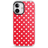 iPhone 16 Pro Max Designer Lava Red Polka Dot Black Impact Phone Case