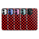 iPhone 16 Pro Max Red Black Checkered Black Impact Phone Case