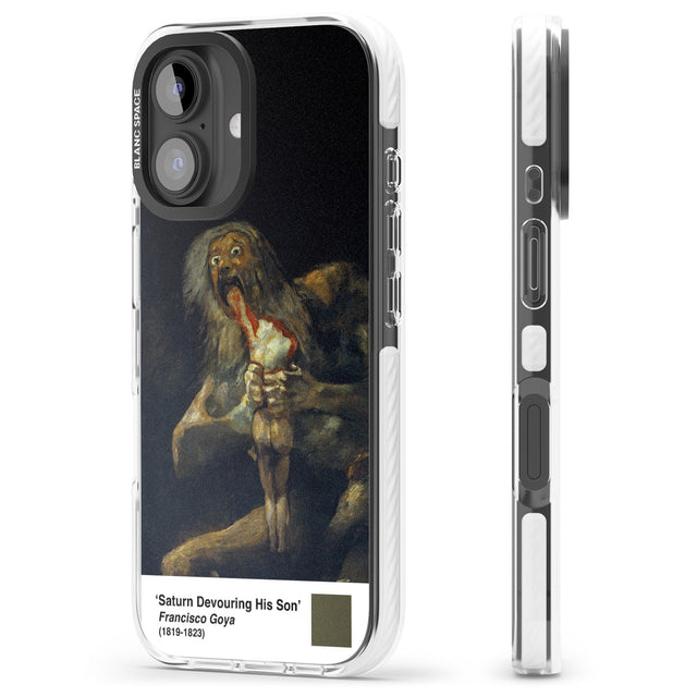 iPhone 16 Pro Max Saturn Devouring His Son Black Impact Phone Case