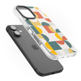 iPhone 16 Pro Max Abstract Retro Shapes: Muted Colour Mix Black Impact Phone Case