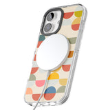 iPhone 16 Pro Max Abstract Retro Shapes: Colourful Circles Black Impact Phone Case