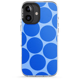 iPhone 16 Pro Max Abstract Retro Shapes: Blue Dots Black Impact Phone Case