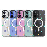 iPhone 16 Pro Max Pastel Stars Pattern Black Impact Phone Case