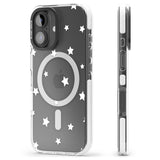 iPhone 16 Pro Max White Stars Pattern Black Impact Phone Case