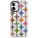 iPhone 16 Pro Max Multi Colour Stars Pattern Black Impact Phone Case