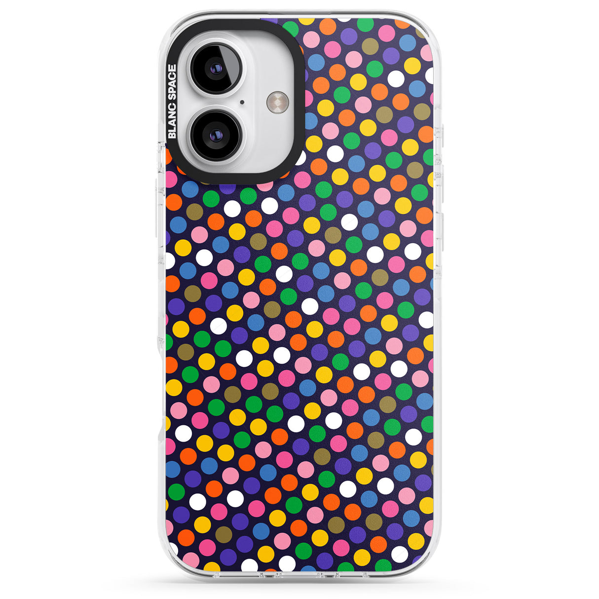 iPhone 16 Pro Max Multicolour Polka-dot Fiesta (Purple) Black Impact Phone Case