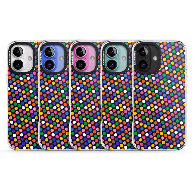 iPhone 16 Pro Max Multicolour Polka-dot Fiesta (Purple) Black Impact Phone Case