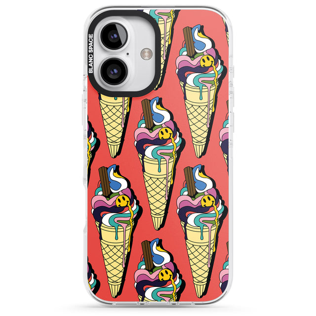 iPhone 16 Pro Max Trip & Drip Ice Cream (Red) Black Impact Phone Case