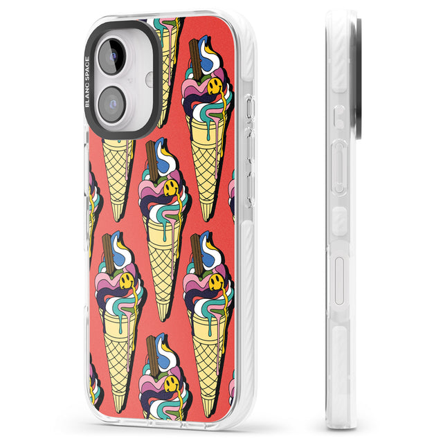 iPhone 16 Pro Max Trip & Drip Ice Cream (Red) Black Impact Phone Case