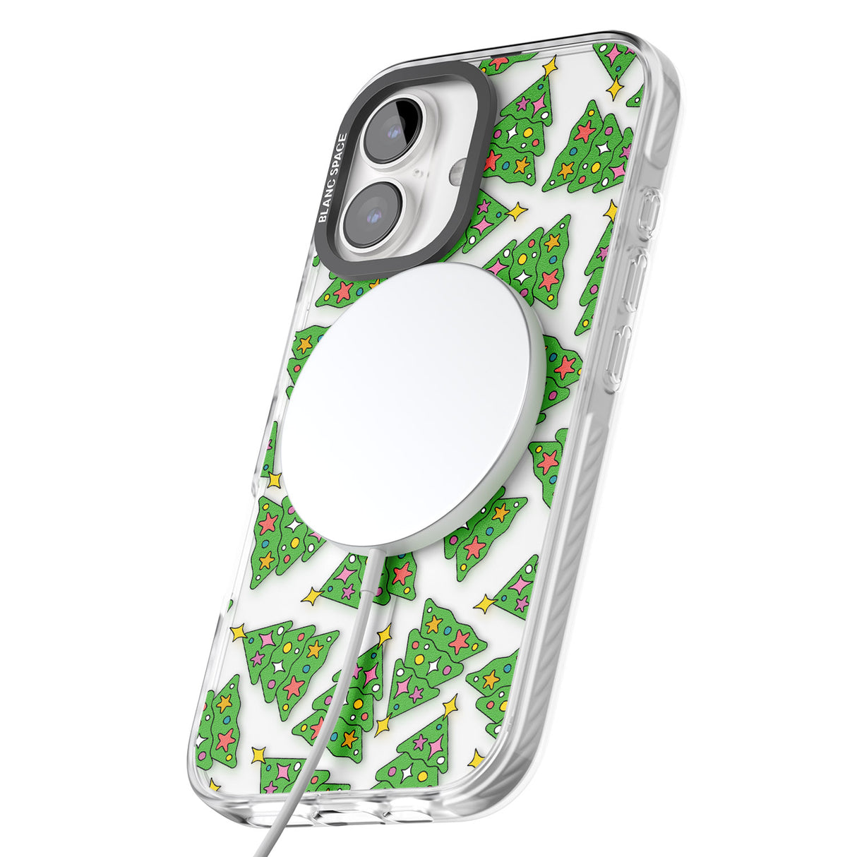 iPhone 16 Pro Max Christmas Tree Pattern Black Impact Phone Case