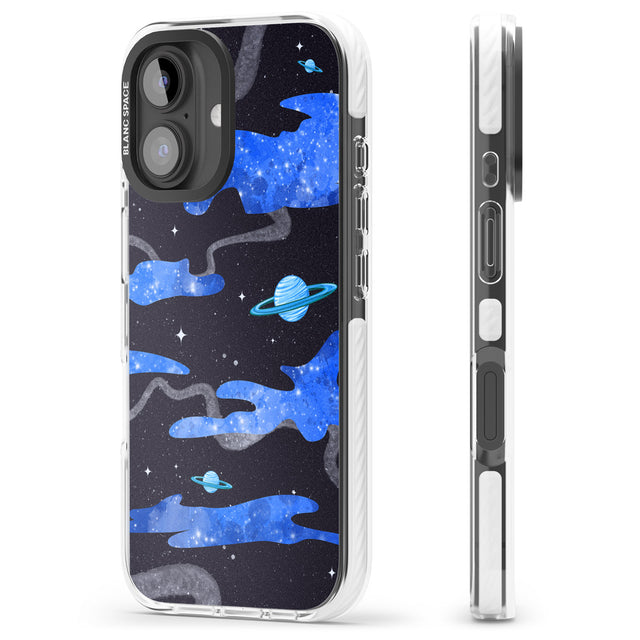 iPhone 16 Pro Max Blue Galaxy Black Impact Phone Case