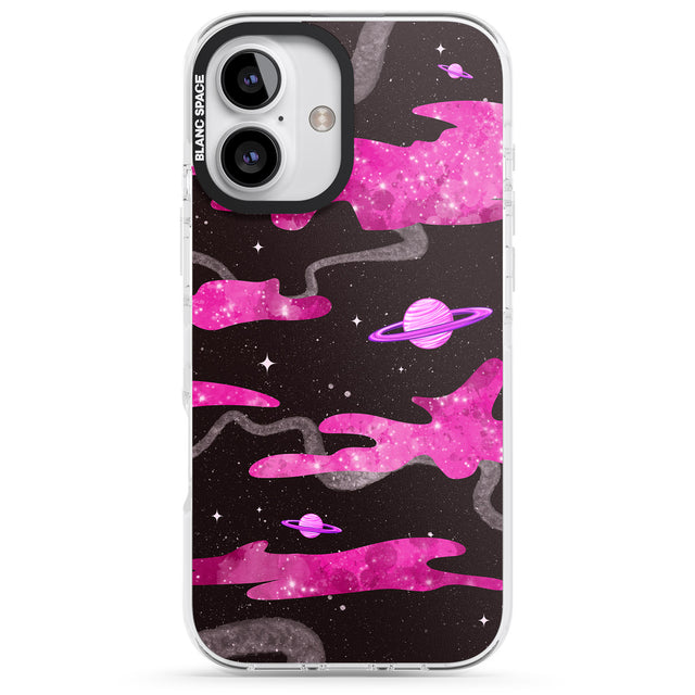 iPhone 16 Pro Max Pink Galaxy Black Impact Phone Case