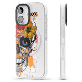 iPhone 16 Pro Max Sugar Skull Flowers Black Impact Phone Case