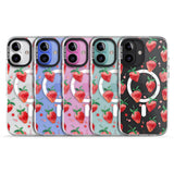 iPhone 16 Pro Max Strawberry Watercolour Black Impact Phone Case