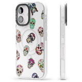 iPhone 16 Pro Max Mixed Sugar Skull Pattern Black Impact Phone Case