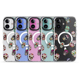 iPhone 16 Pro Max Mixed Sugar Skull Pattern Black Impact Phone Case