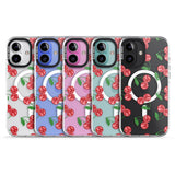 iPhone 16 Pro Max Disco Cherry Pattern Black Impact Phone Case + Magsafe