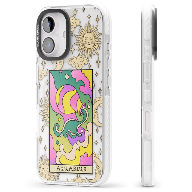 iPhone 16 Pro Max Celestial Zodiac - Aquarius Clear Impact Phone Case + Magsafe