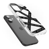 iPhone 16 Pro Max Caution Tape (Clear) Not Cute Just Psycho Black Impact Phone Case