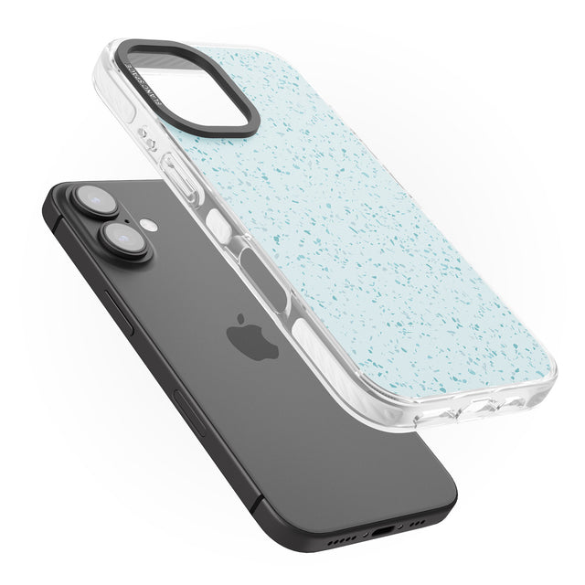 iPhone 16 Pro Max Light Blue Terrazzo Pattern Black Impact Phone Case