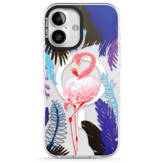 iPhone 16 Pro Max Tropical Flamingo Black Impact Phone Case