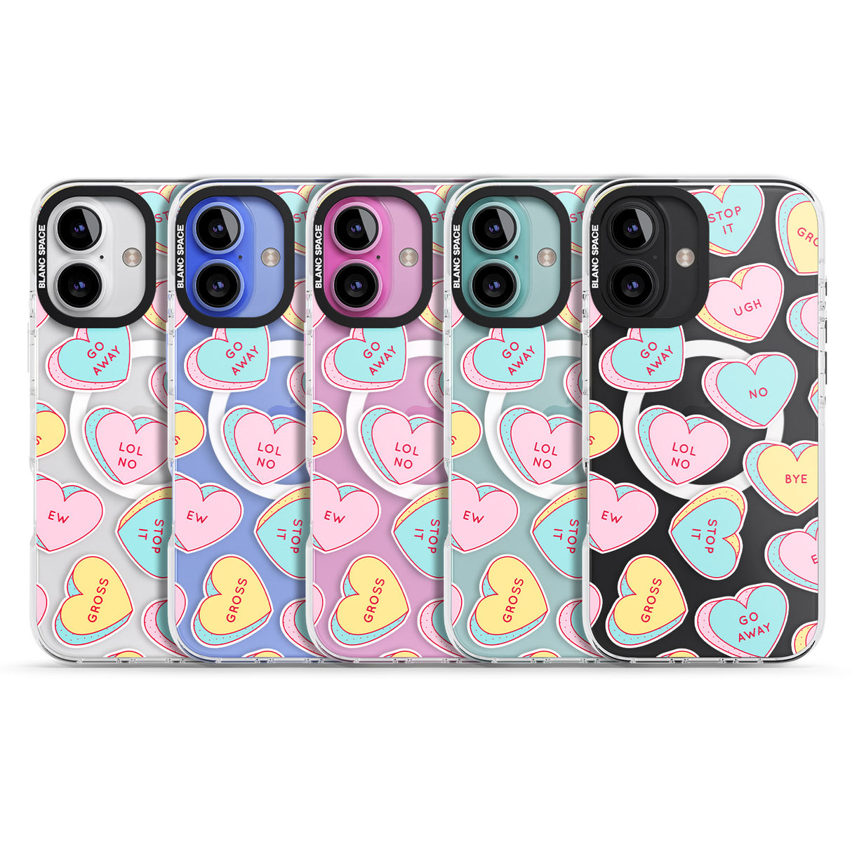 iPhone 16 Pro Max Sarcastic Love Hearts Black Impact Phone Case