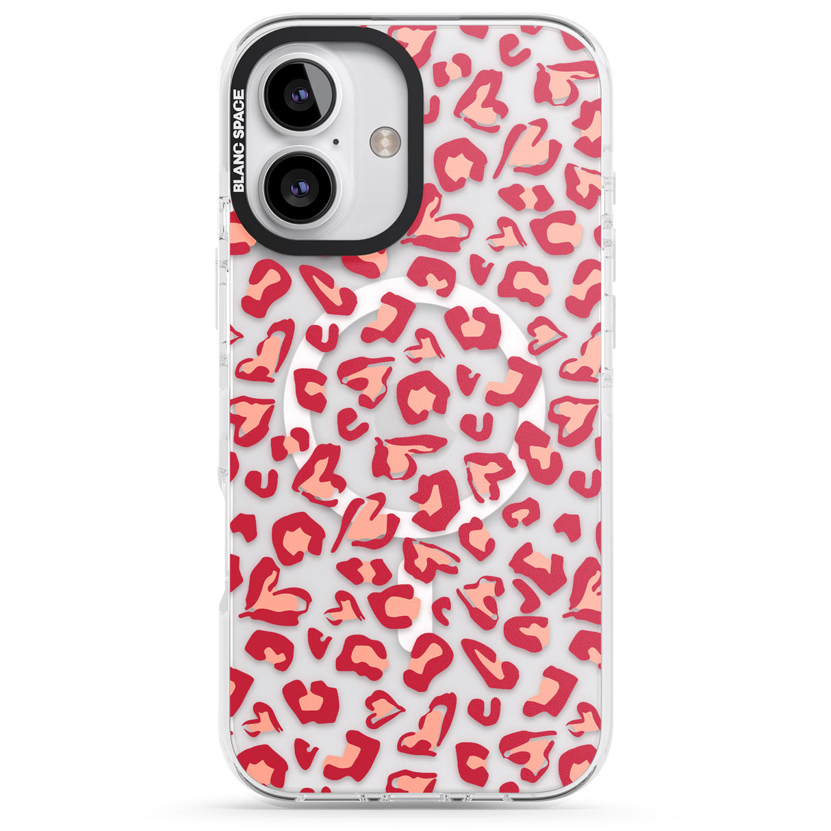 iPhone 16 Pro Max Heart Leopard Print Black Impact Phone Case