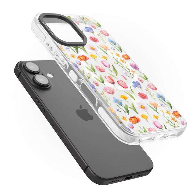 iPhone 16 Pro Max Small Flower Mix Black Impact Phone Case + Magsafe