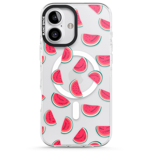 iPhone 16 Pro Max Watermelon Slices - Clear Black Impact Phone Case