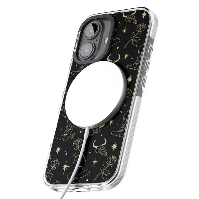 iPhone 16 Pro Max Celestial West Pattern Black Impact Phone Case