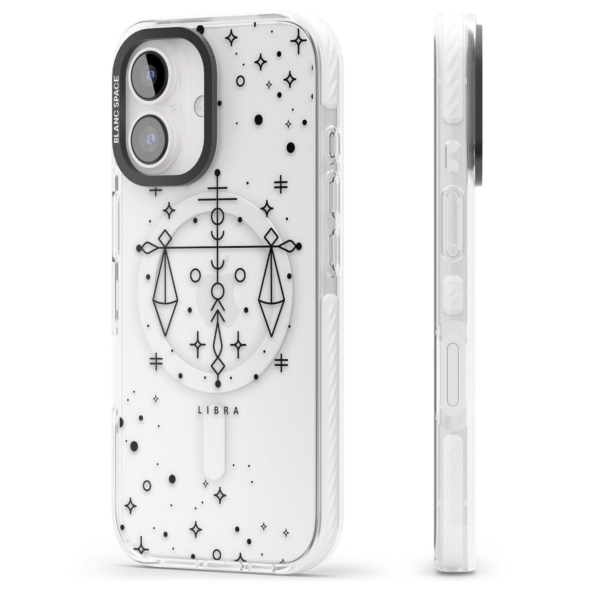 iPhone 16 Pro Max Libra Emblem - Transparent Design Black Impact Phone Case