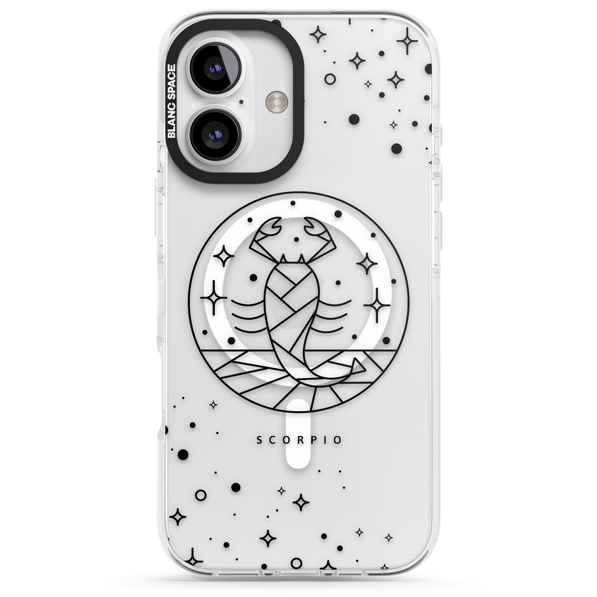 iPhone 16 Pro Max Scorpio Emblem - Transparent Design Black Impact Phone Case